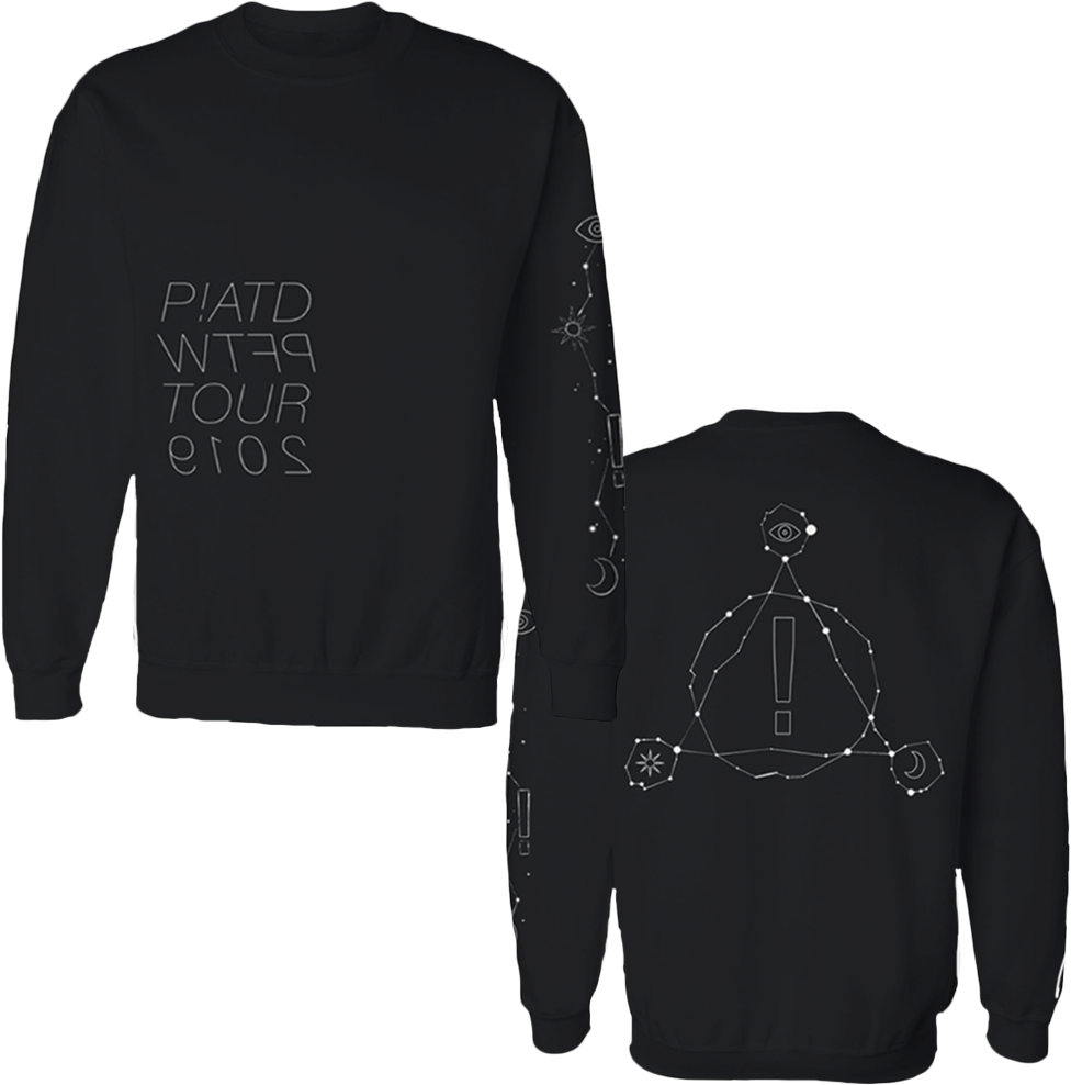 Black Sweatshirt Astronomical Design PNG