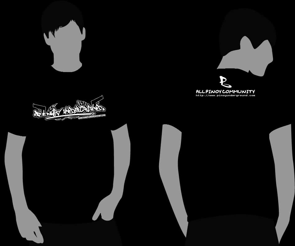 Black T Shirt Graphic Design PNG
