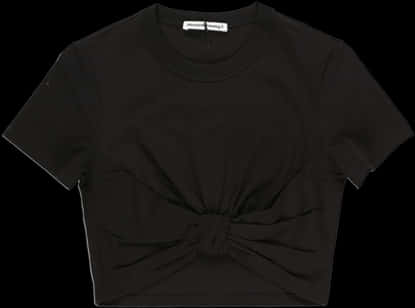 Black T Shirt Knotted Design PNG