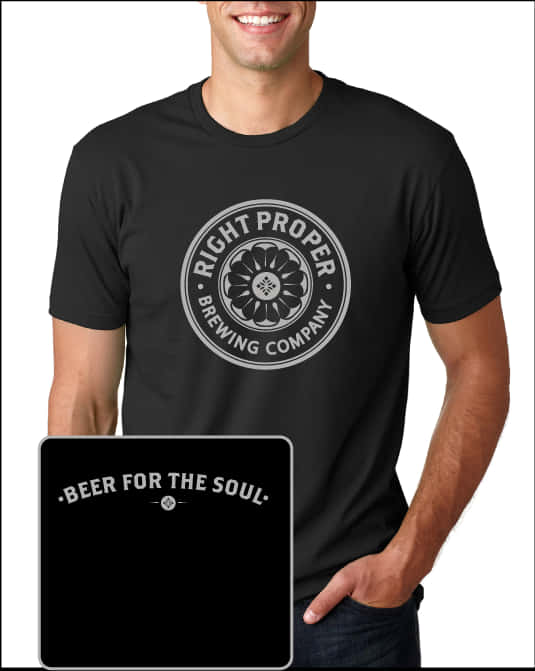 Black T Shirt Right Proper Brewing Logo PNG