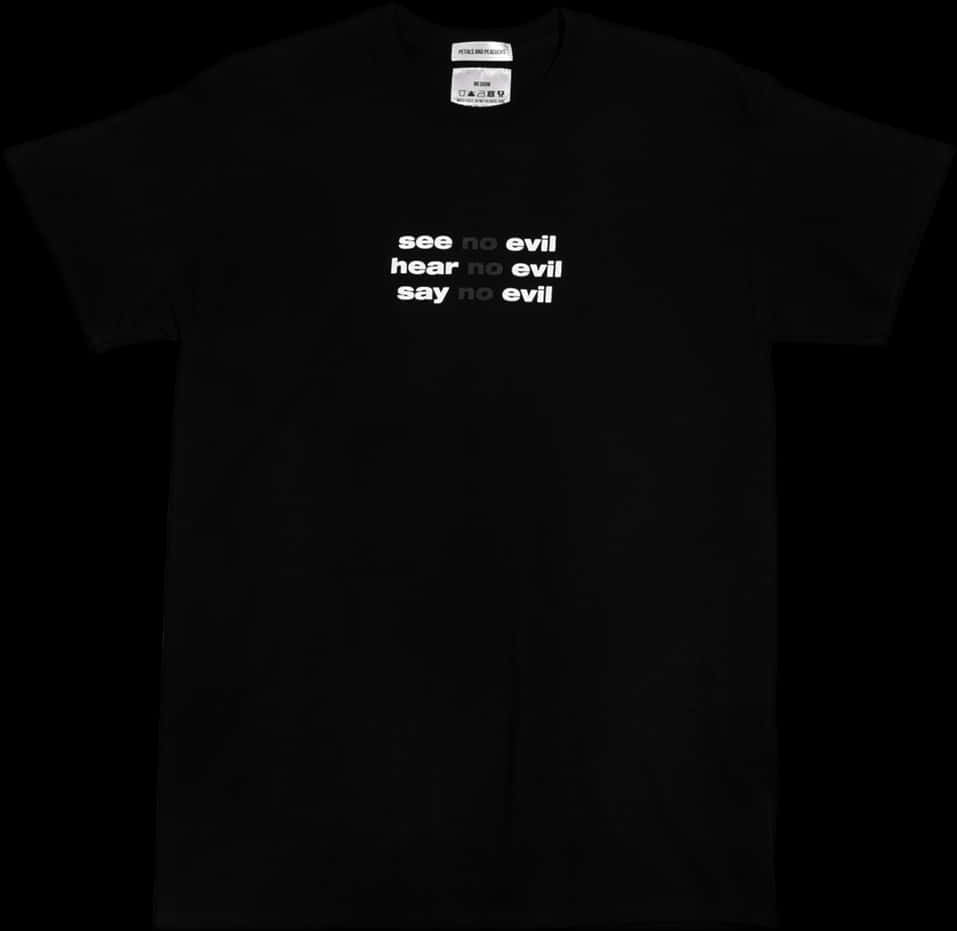 Black T Shirt See Hear Say No Evil PNG