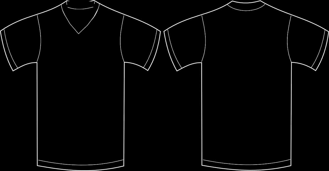 Black T Shirt Template Front Back PNG
