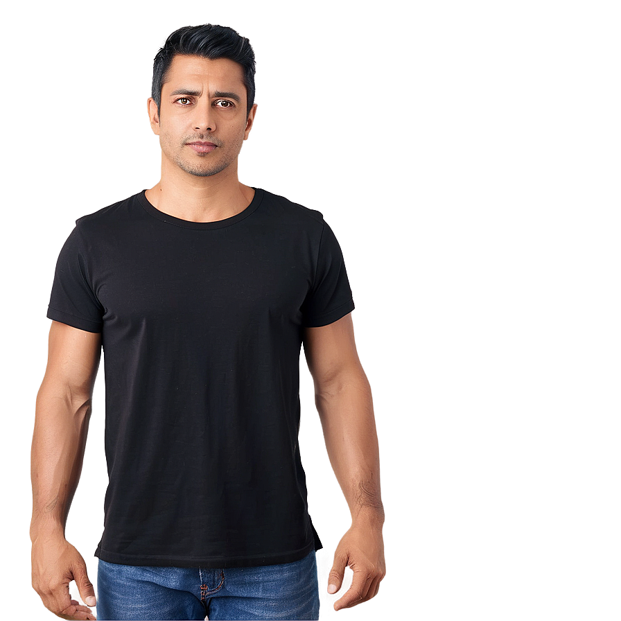 Download Black T Shirt With Collar Png Tpe | Wallpapers.com