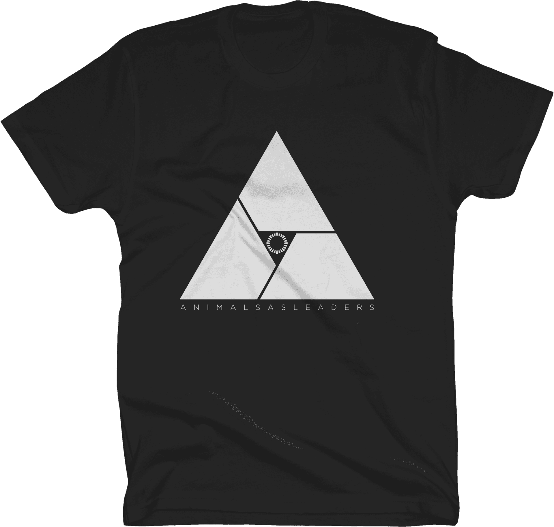 Black T Shirtwith White Triangle Graphic PNG