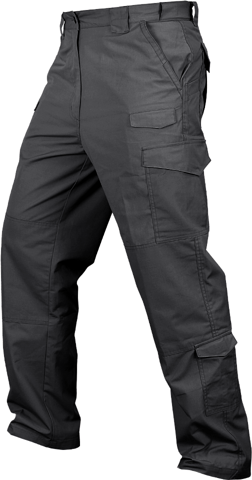 Black Tactical Cargo Pants PNG