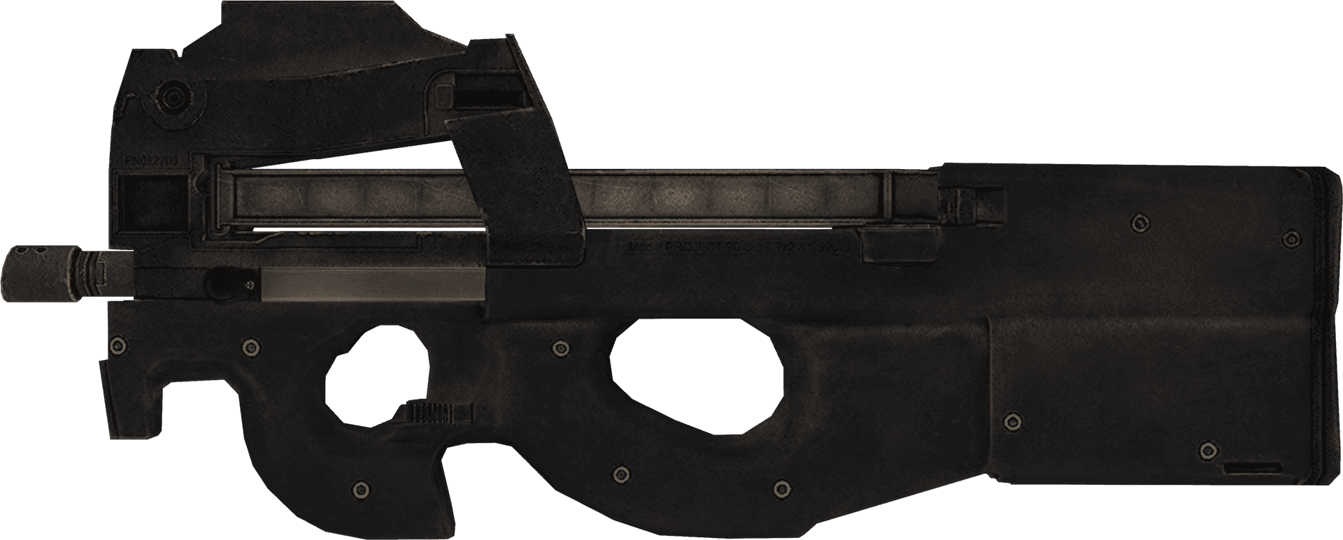 Black Tactical Submachine Gun PNG
