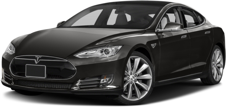 Black Tesla Model S Electric Car PNG
