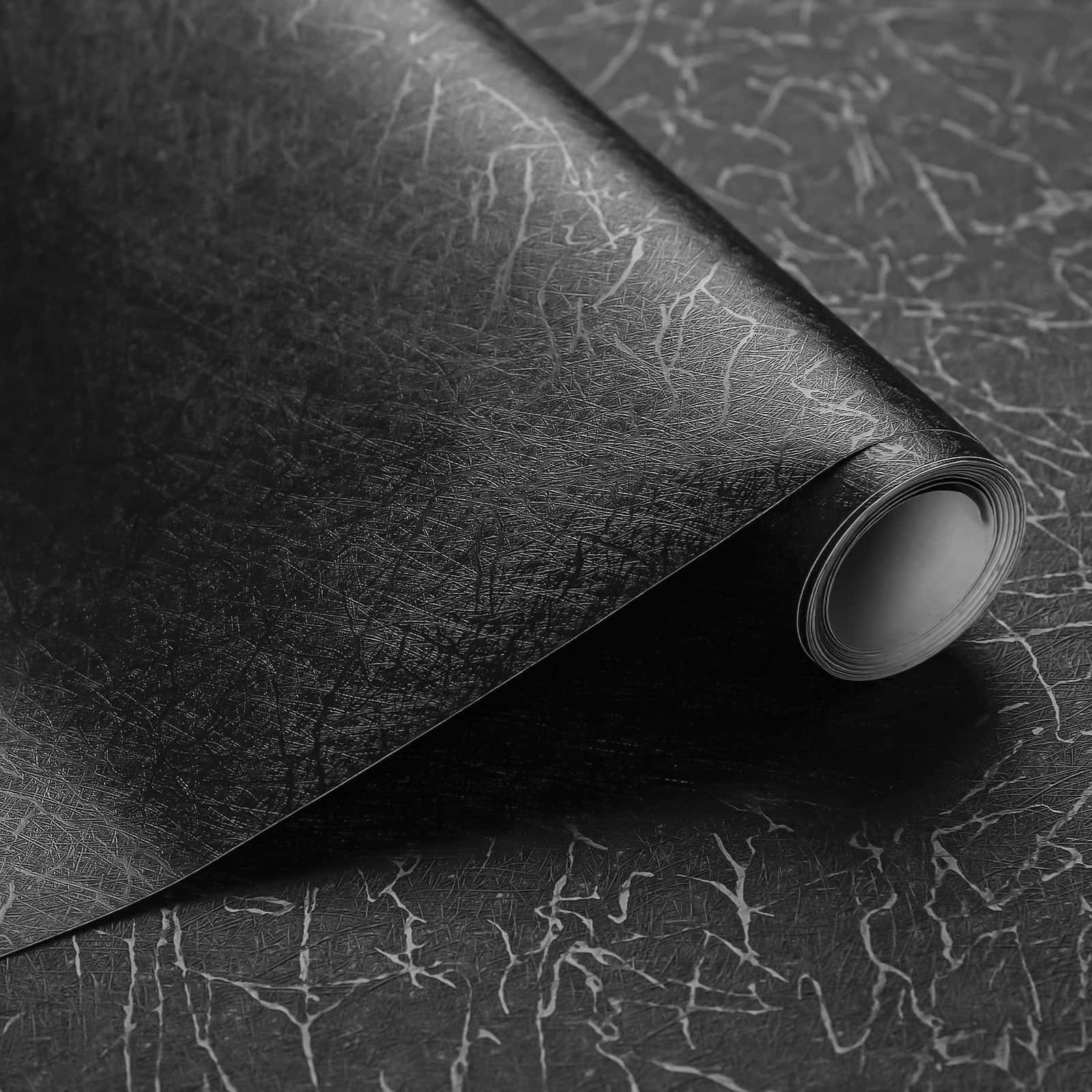 Black Textured Fabric Roll Wallpaper