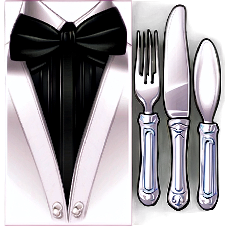 Black Tie Table Setting Png Ibr20 PNG