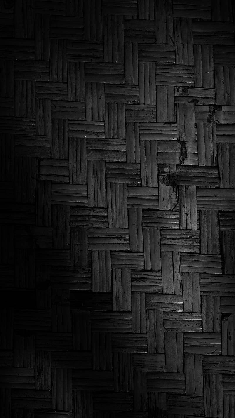 Black Tiled Wall Texture Wallpaper