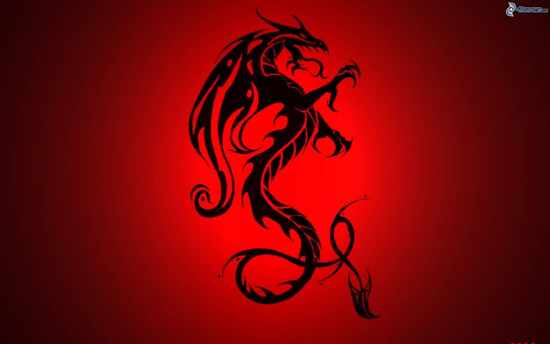 Black Tinted Red Dragon Wallpaper