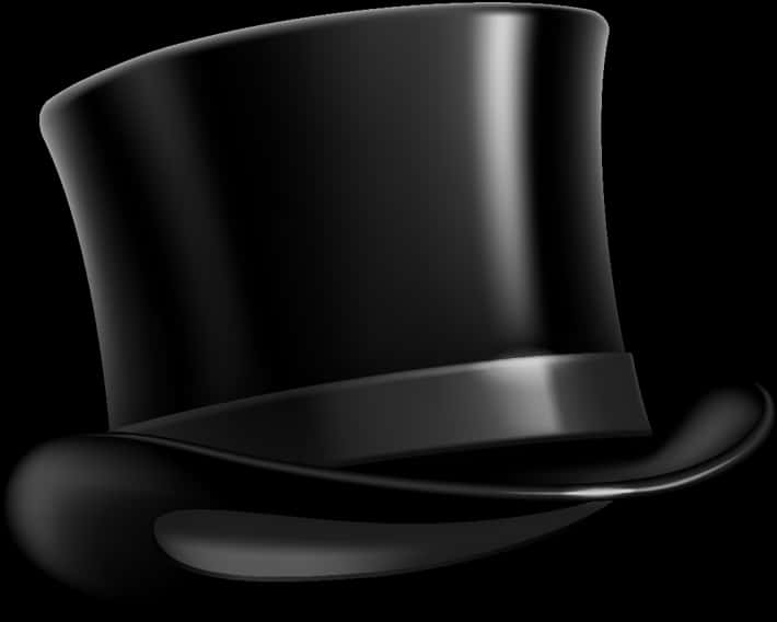 Black Top Hat Graphic PNG