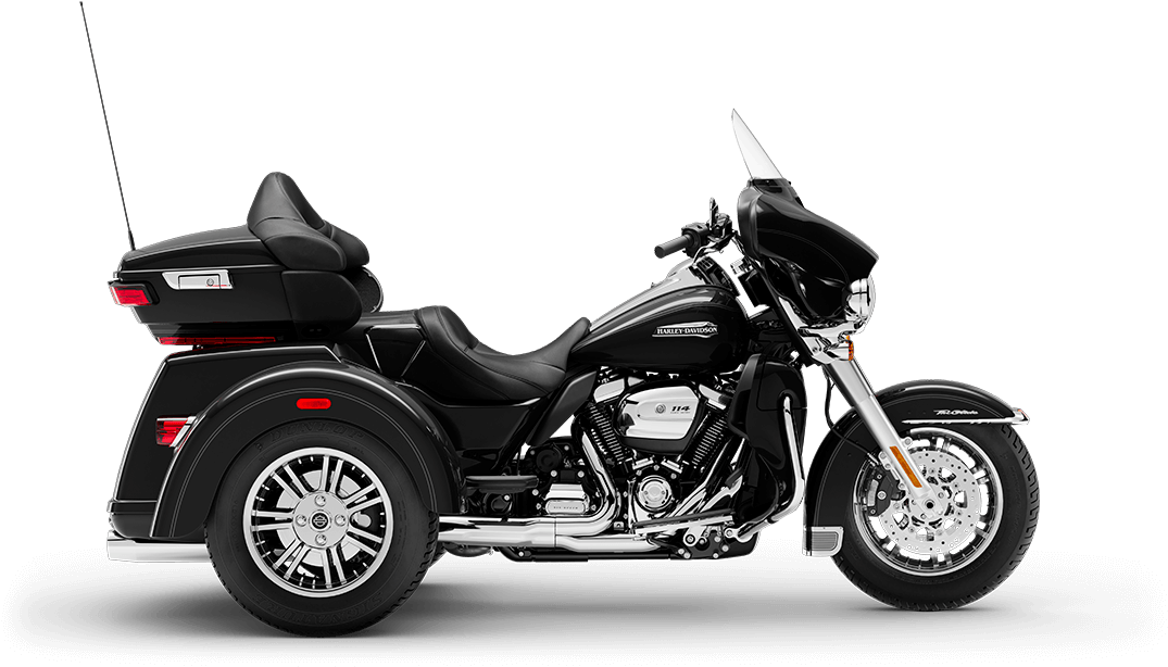 Black Touring Motorcycle PNG