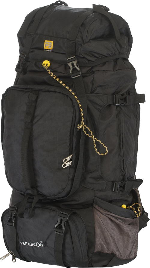 Black Travel Backpack Adventure Gear PNG