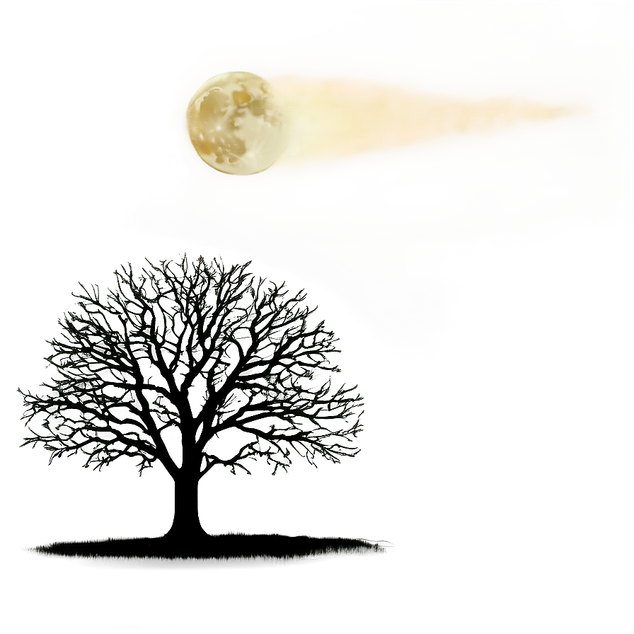 Black Tree Under Moonlight Png 66 PNG