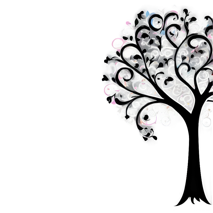 Black Tree With Swirls Png 06212024 PNG