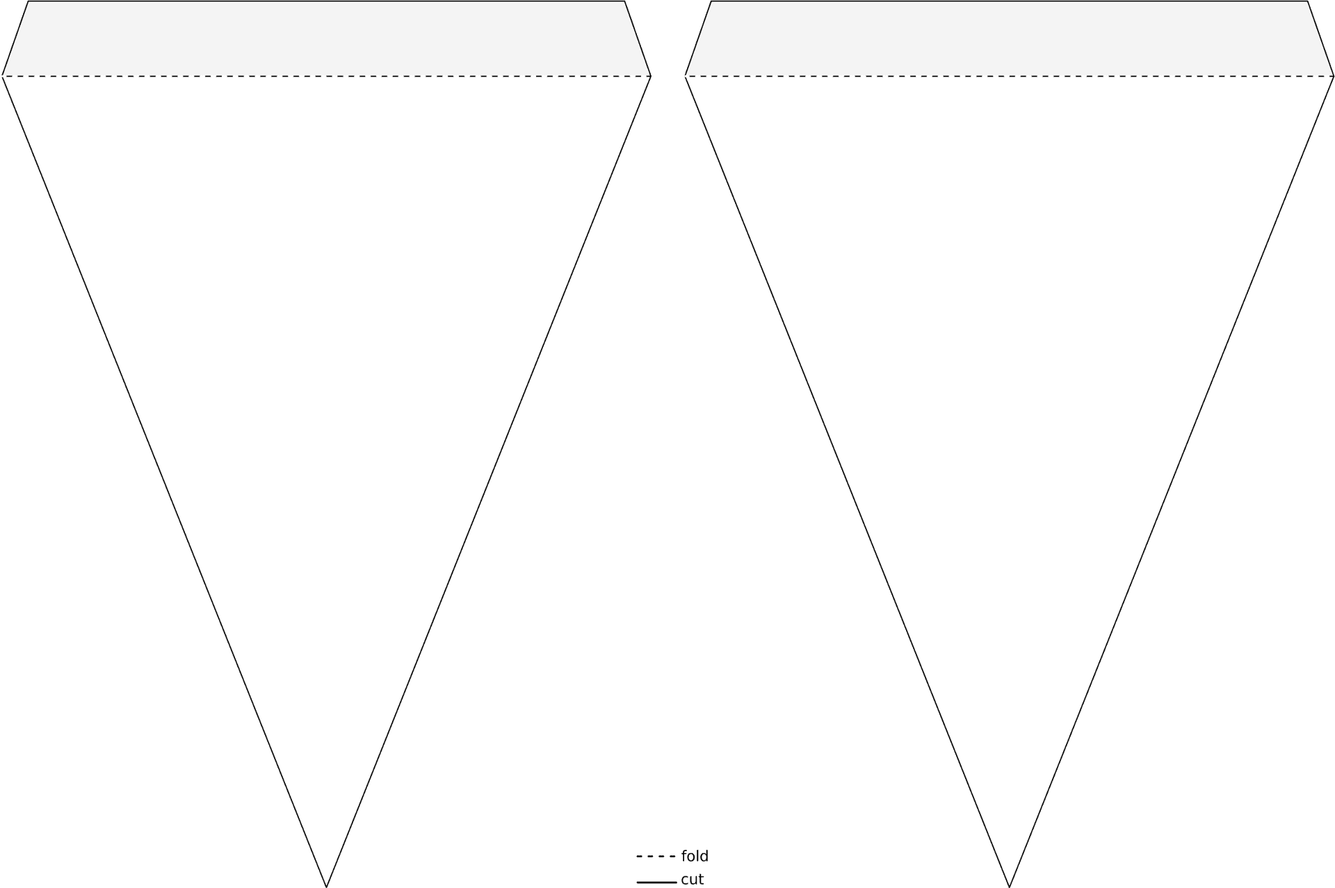Black Triangle Paper Fold Template PNG