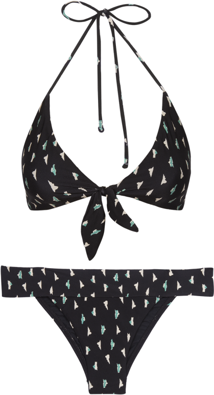 Black Triangle Pattern Bikini PNG