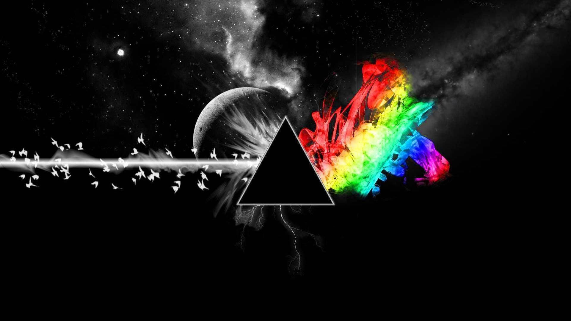 Black Triangle Prism In Space