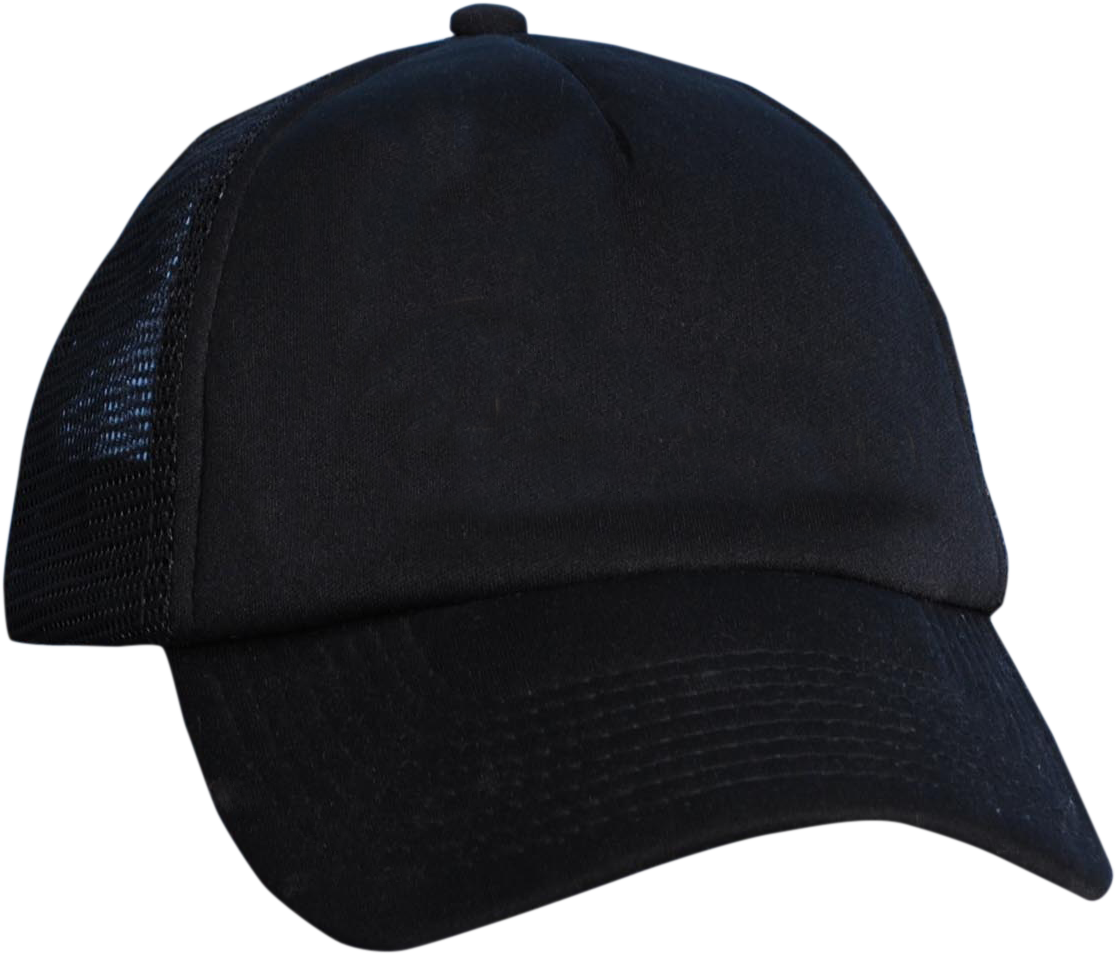 Black Trucker Cap Isolated PNG