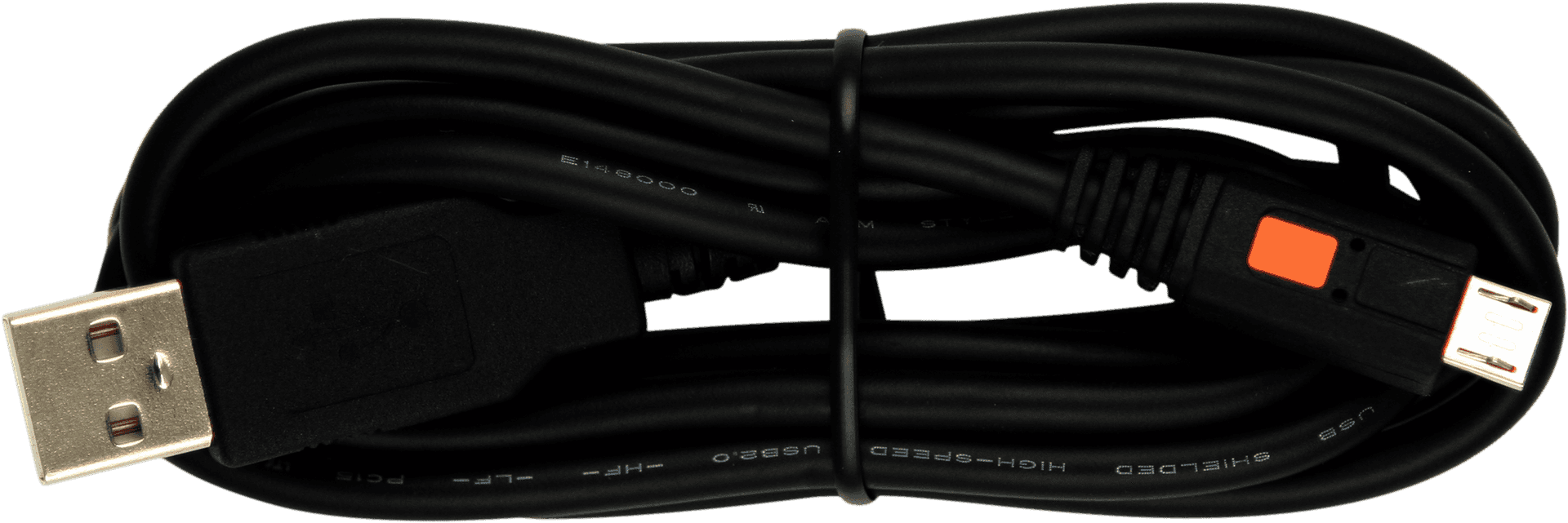 Black U S B Cablewith Red Insert PNG