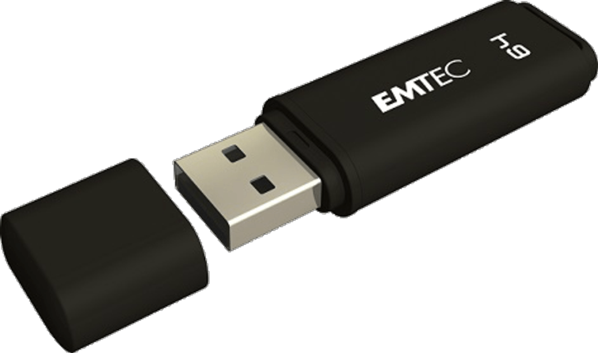 Black U S B Flash Drive E M T E C T9 PNG