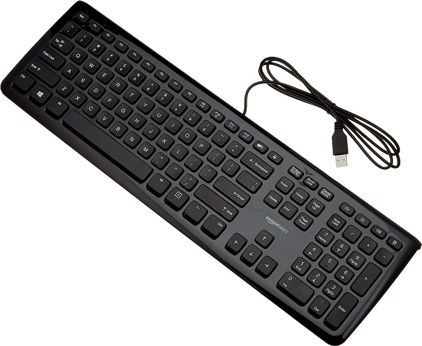 Black U S B Wired Keyboard PNG