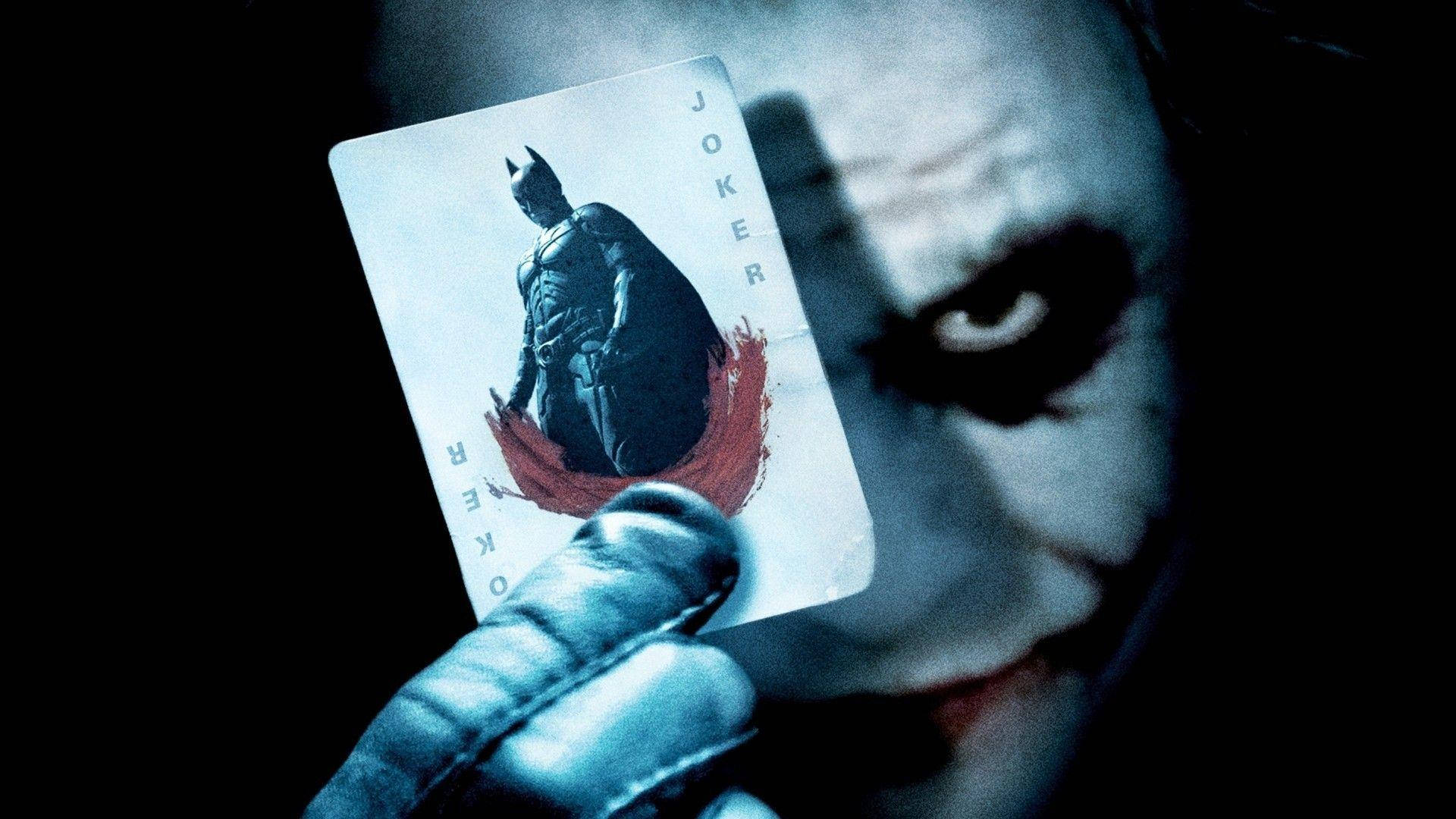 Black Ultra Hd Joker With Batman Card Wallpaper