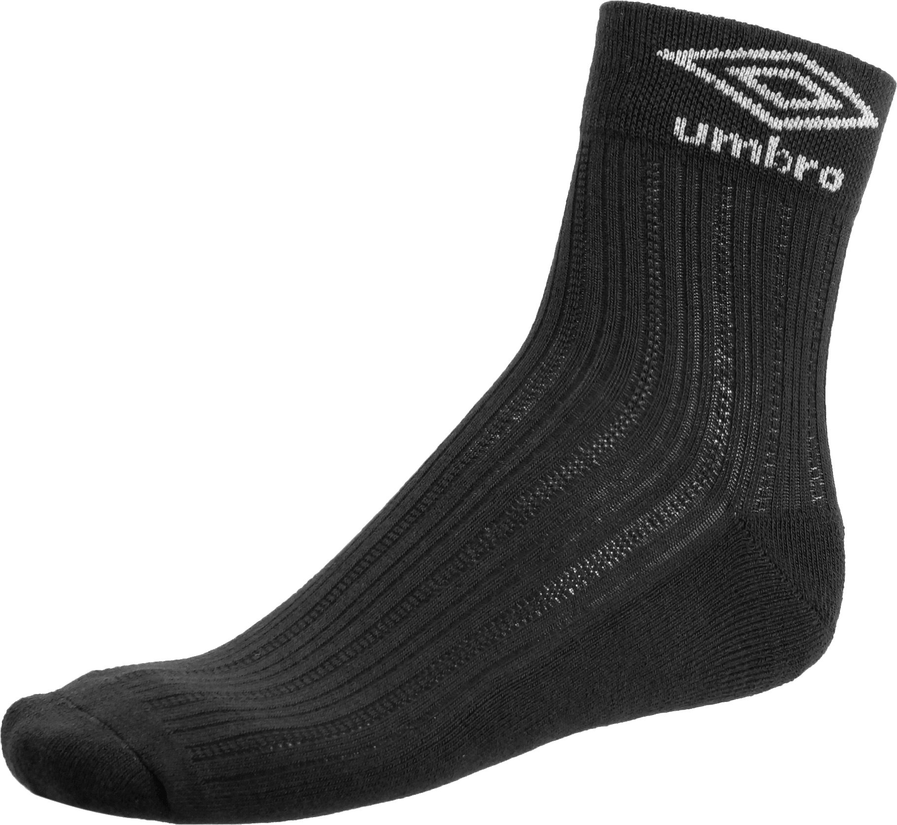Black Umbro Crew Sock PNG