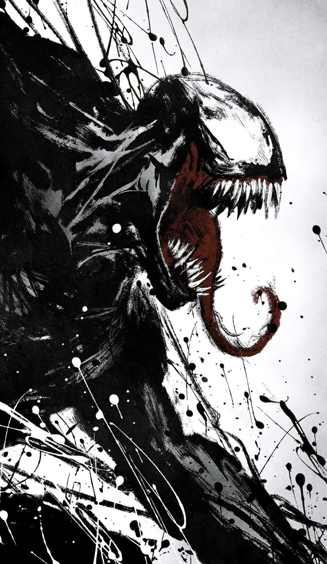 Venom Is Splattered With Paint On The Wall Wallpaper