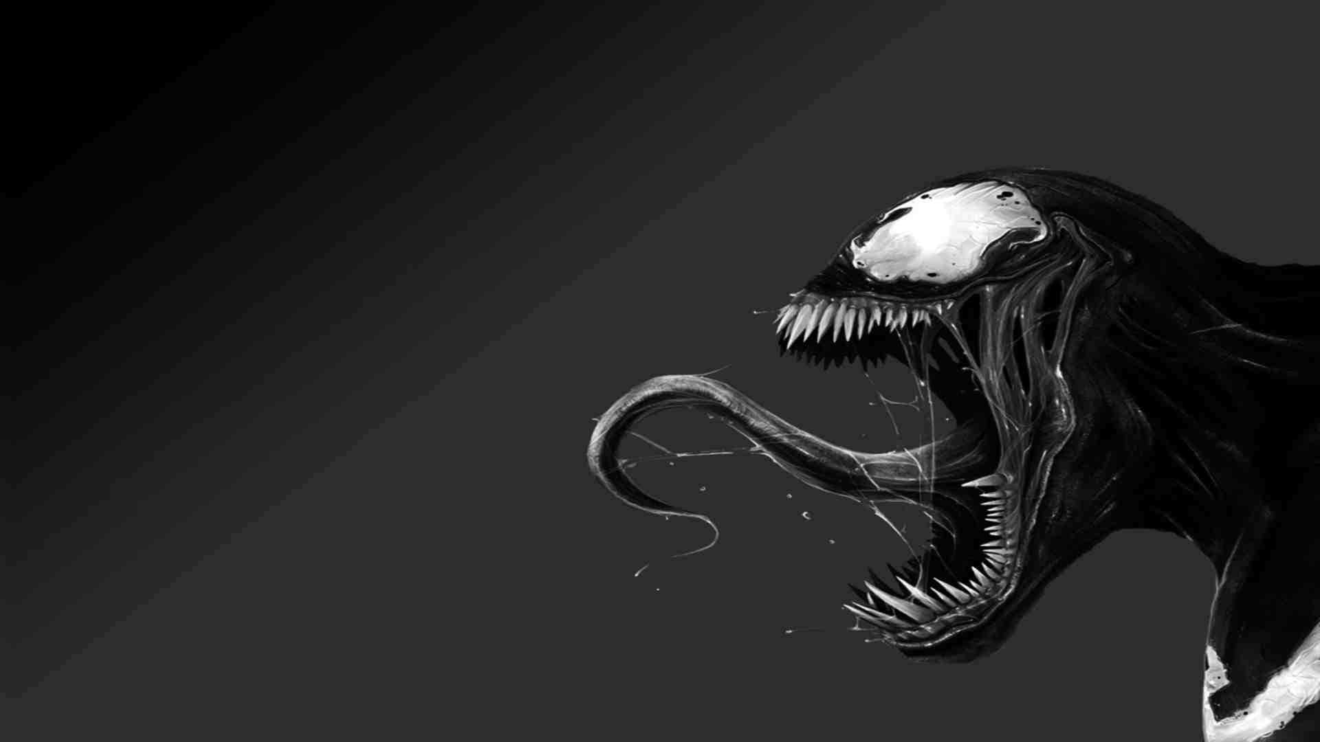 Black Venom With Tongue Out Wallpaper