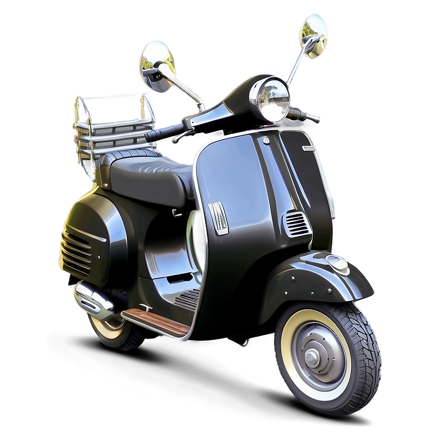 Black Vespa Illustration Png Oig23 PNG