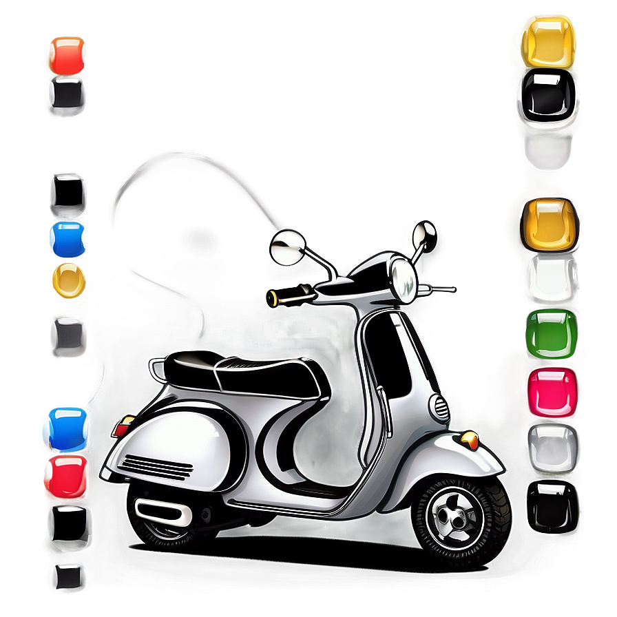 Black Vespa Illustration Png Yto98 PNG