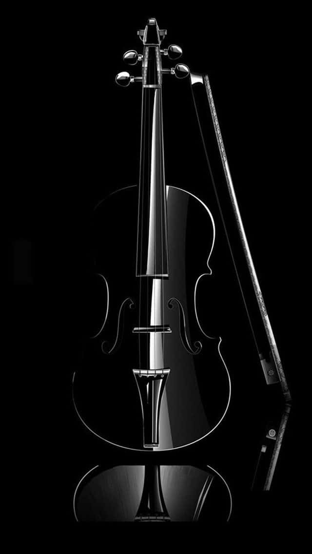 Retratode Un Instrumento Musical Violín Negro Fondo de pantalla