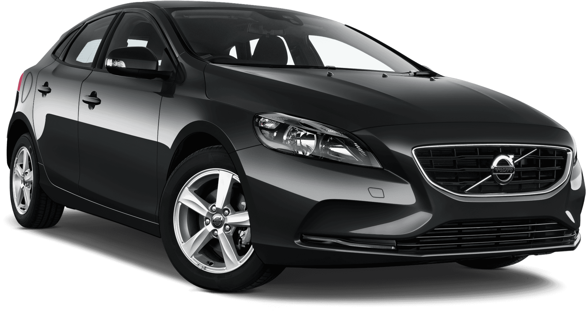 Black Volvo Sedan Profile View PNG