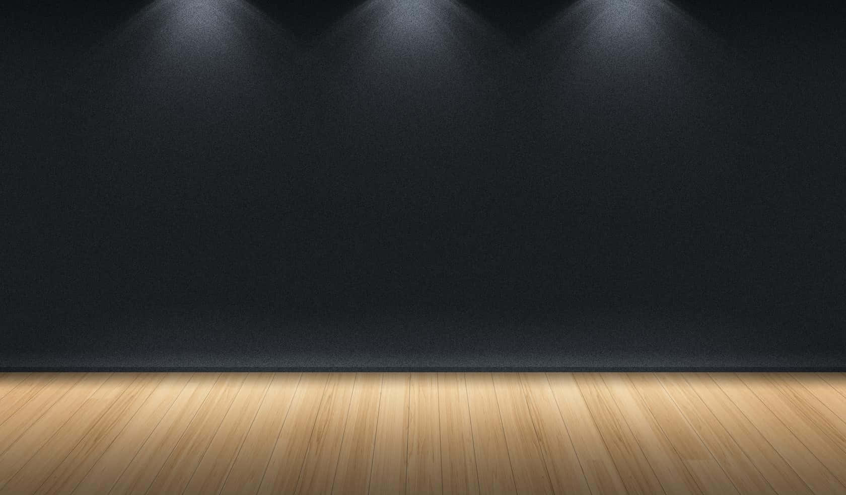 Black Wall On Wooden Stage Wallpaper