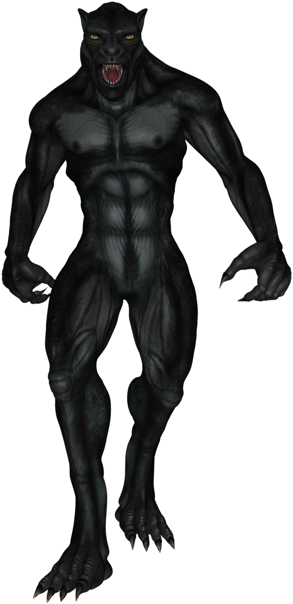 Black Werewolf Figure.png PNG