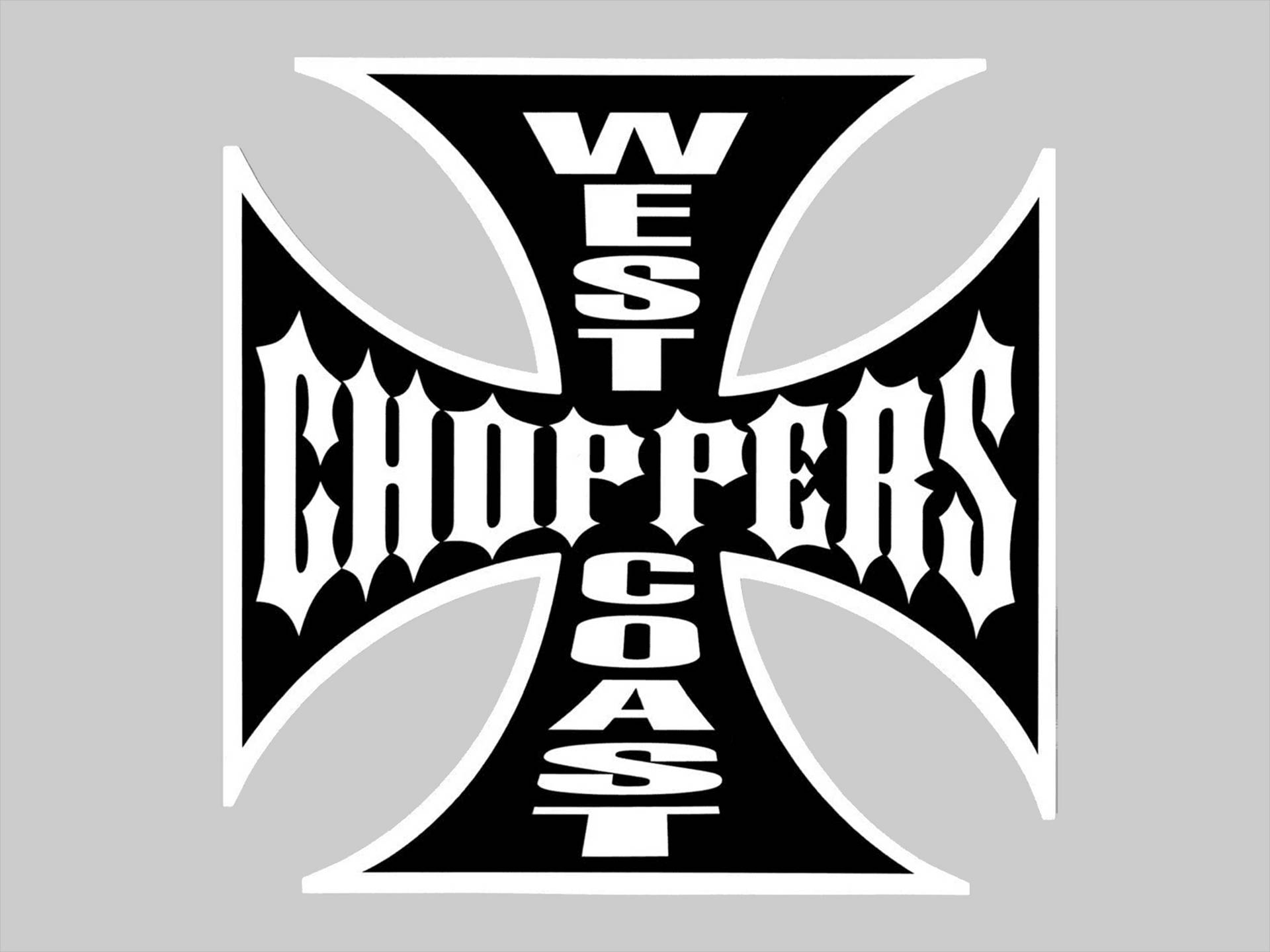 på hvid baggrund - Sort West Coast Choppers Symbol på hvid baggrund Wallpaper