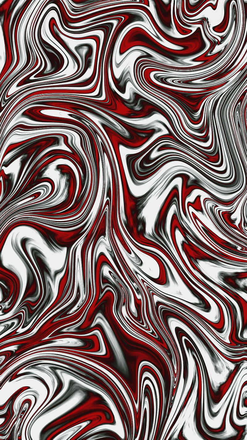 En dynamisk illustration af kraftigt sort og hvidt med en energigivende stribe af rød. Wallpaper