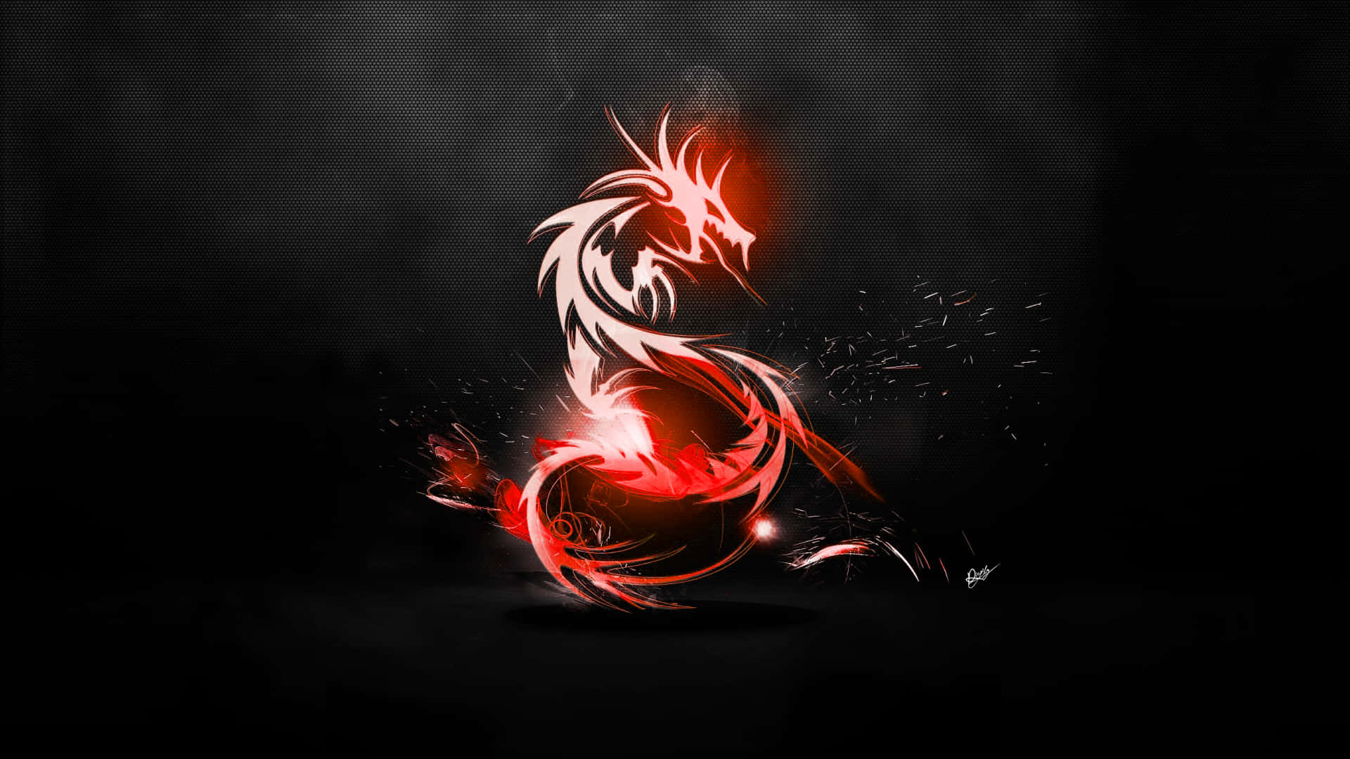 A Red Dragon On A Black Background Wallpaper