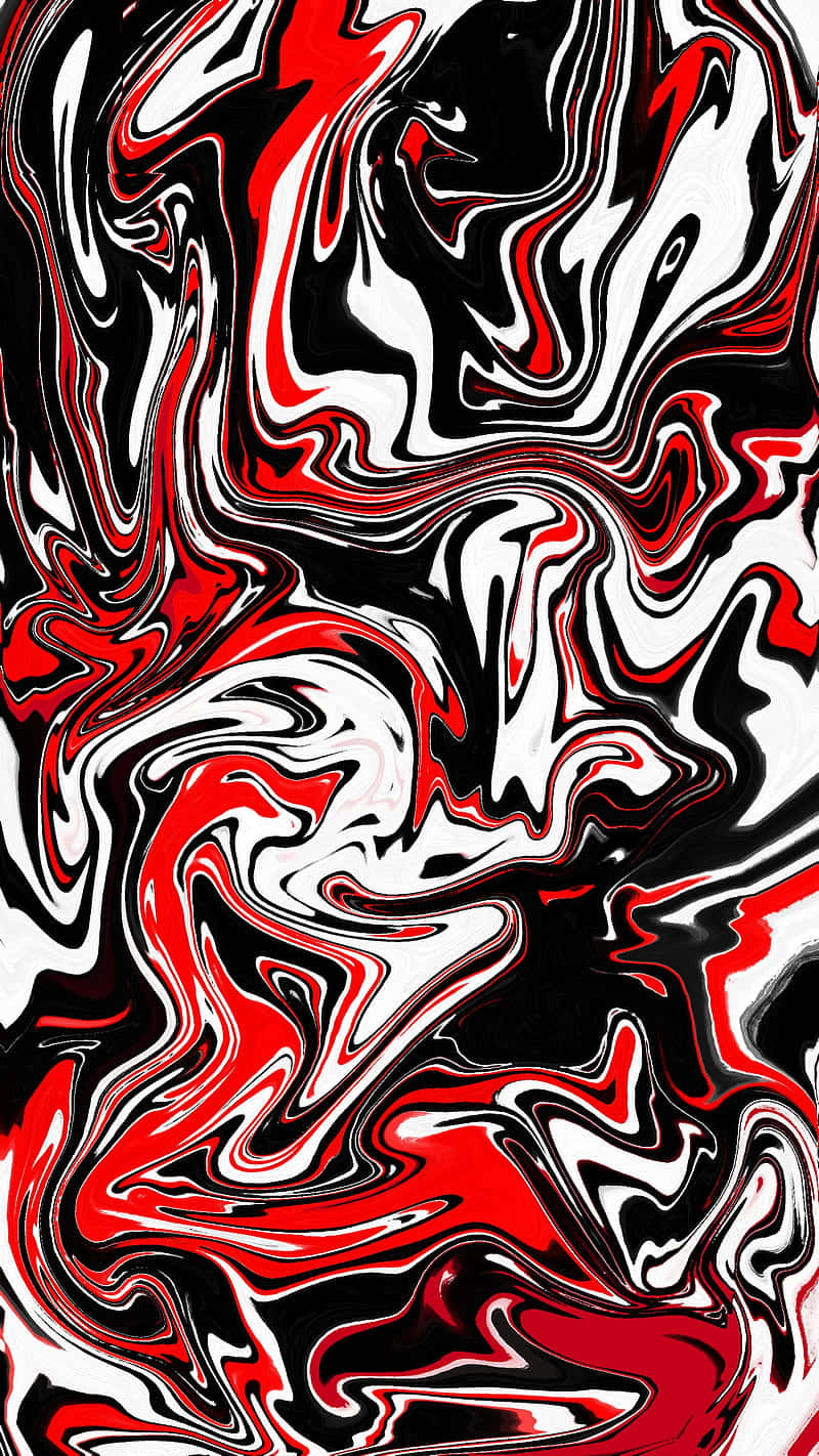 Intrincadopatrón Geométrico En Una Hermosa Armonía De Negro, Blanco Y Rojo. Fondo de pantalla