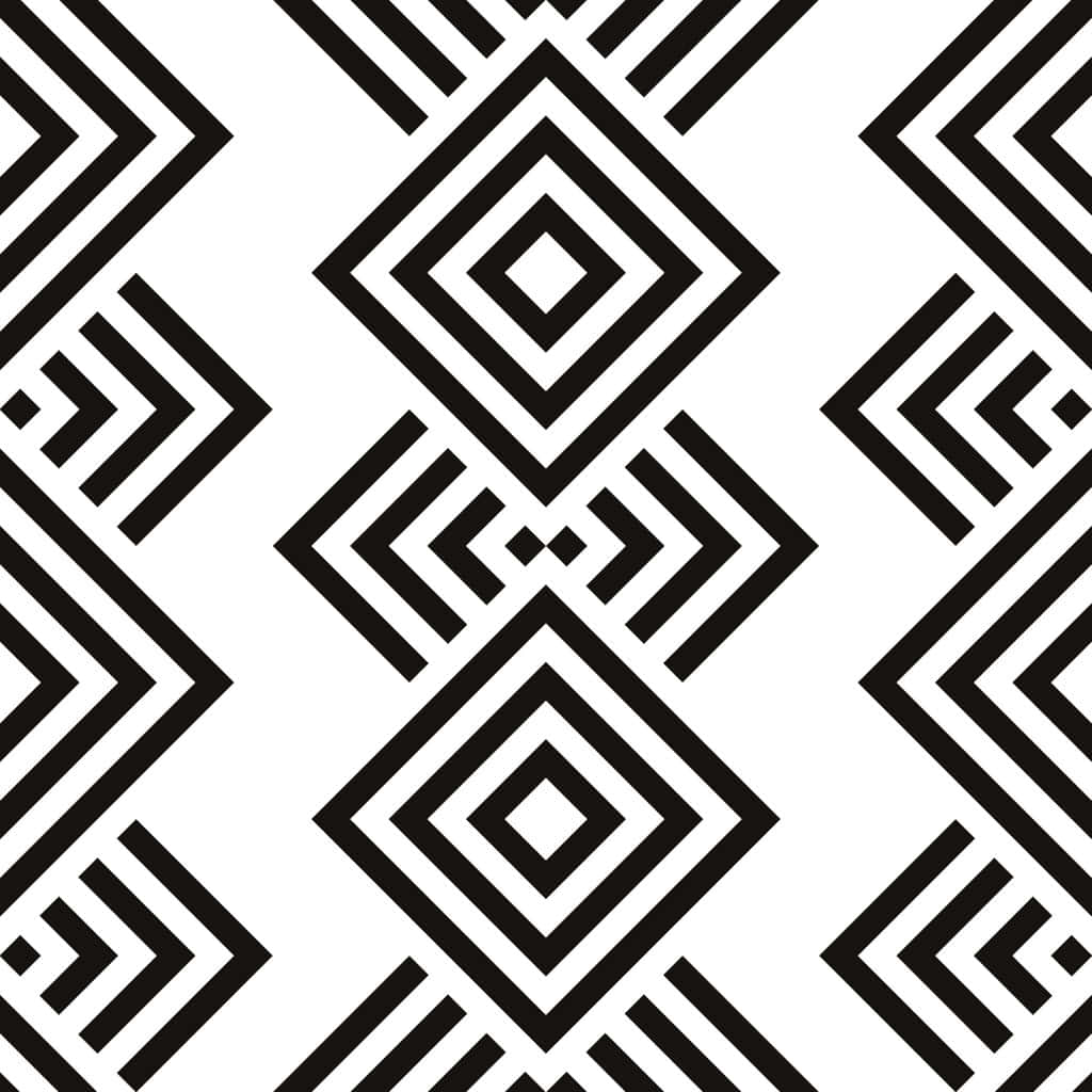 Black White Aztec Pattern Wallpaper