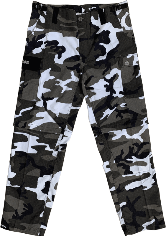 Black White Camo Pants PNG