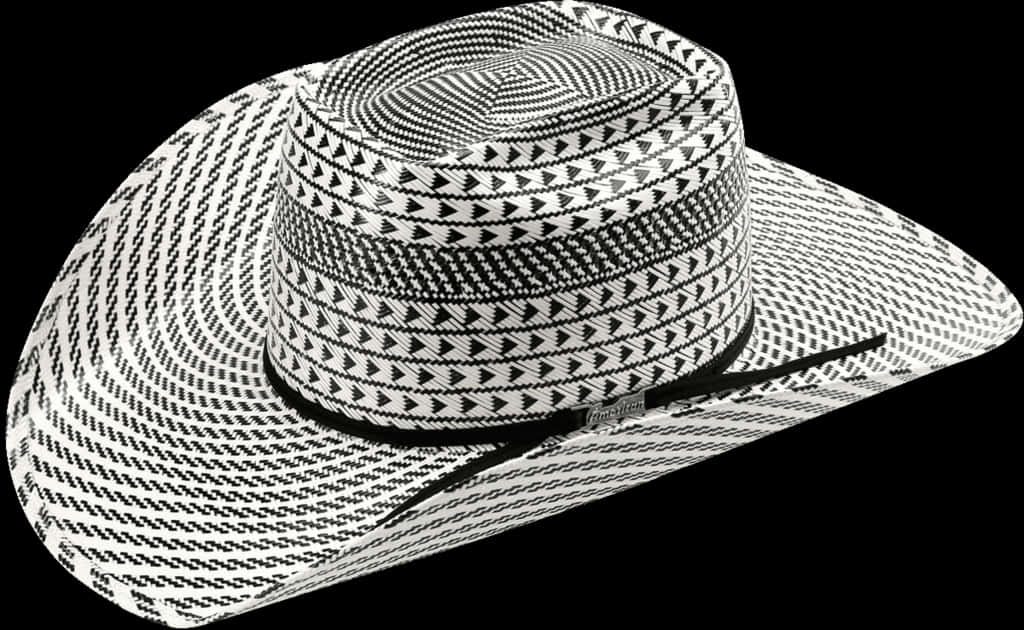 Black White Geometric Pattern Hat PNG