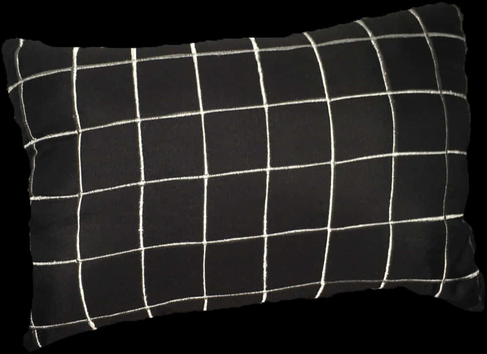 Black White Grid Pattern Pillow PNG