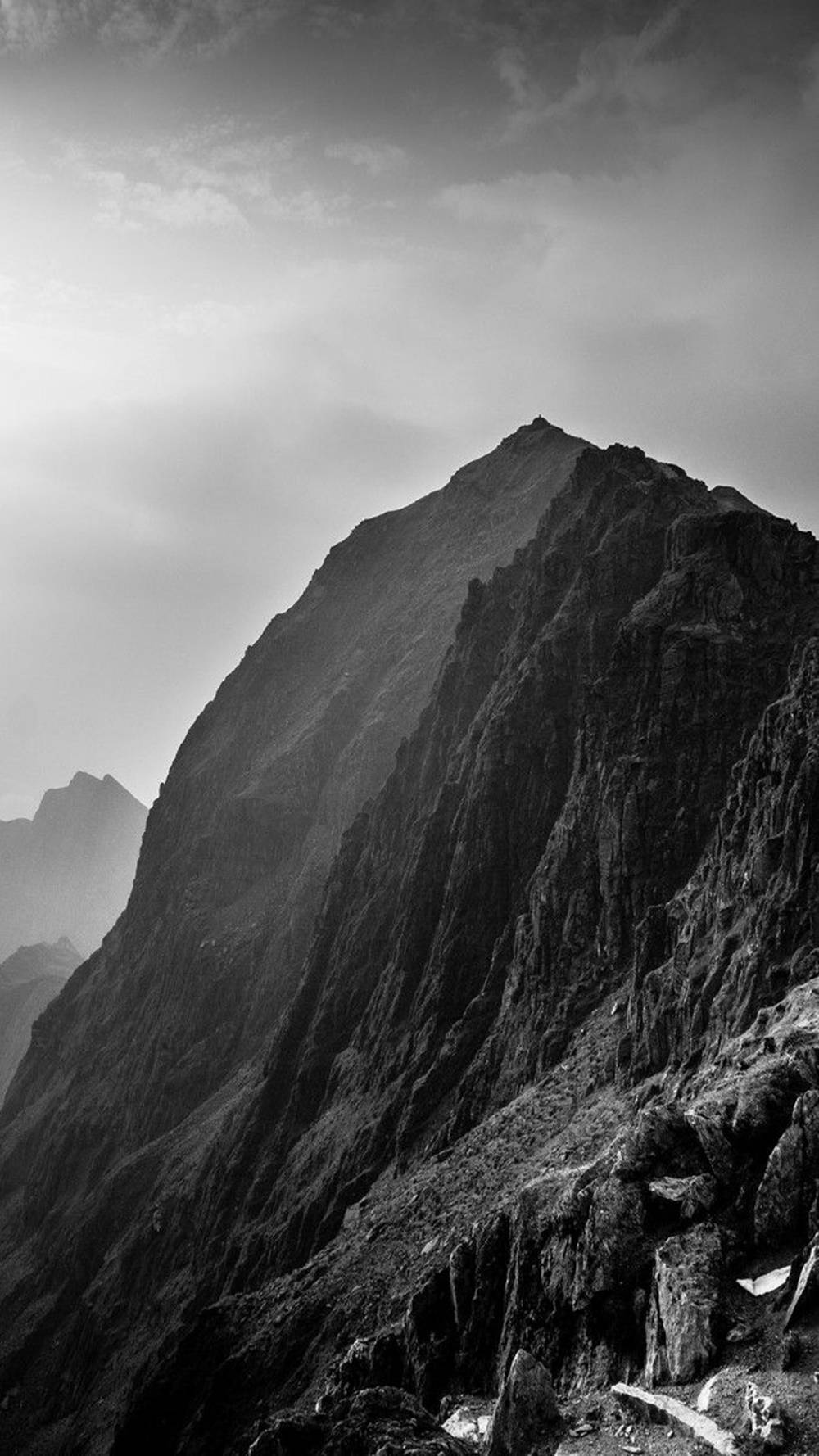 Black White Iphone Rocky Mountains Wallpaper