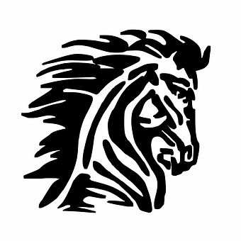 Black White Mustang Logo PNG