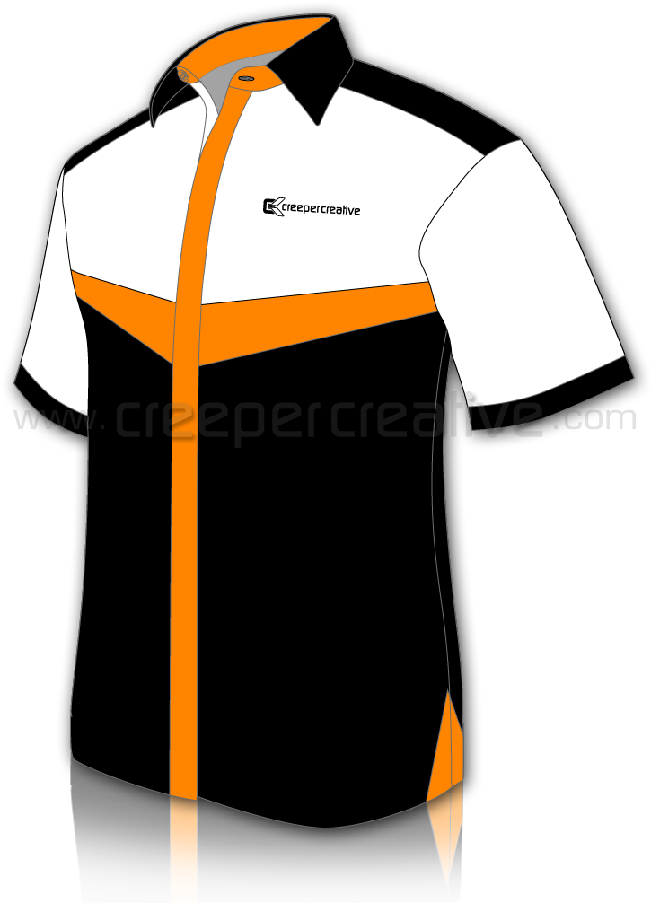 Black White Orange Dress Shirt Design PNG