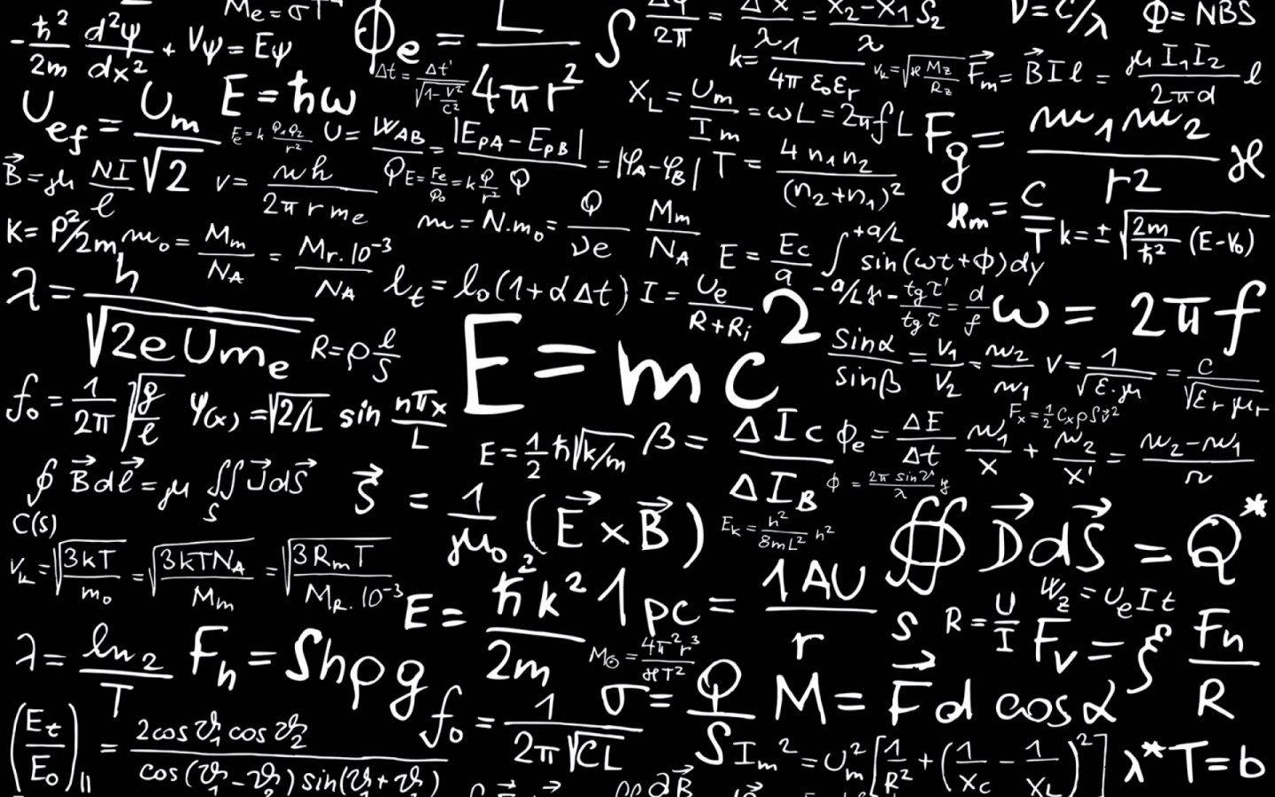 Download Black White Science Formulas Wallpaper 