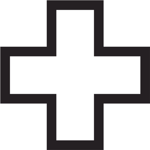 Black White Simple Cross Clipart PNG